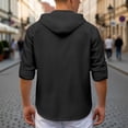 thumbnail image 6 of JAJAHO Mens Hooded T Shirt Long Sleeve Lightweight Linen Solid Color Pocket Beach Shirts Casual Drawstring Loose Fit Classic Tops, 6 of 6