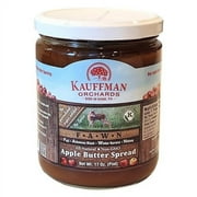 Kauffman Orchards "FAWN" Apple Butter Spread, No Sugar or Spice Added, Made with Fuji, Arkansas Black, Winter Banana, and Nittany Apples, 17 Oz. Jar Pack of 6