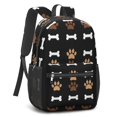 thumbnail image 2 of Dog Paw Print and Bone Black 17" School Backpacks for Teens,Waterproof Oxford Fabric,S-Shape Padded Straps for School,Travel,Hiking,Camping, 2 of 6