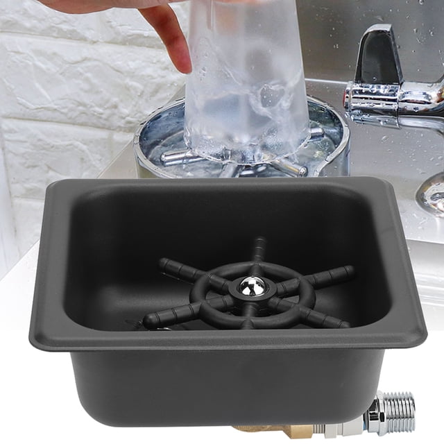 Accesorios de barra, enjuagador de vasos de acero inoxidable negro mate, lavavasos de rendimiento comprobado
