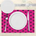 thumbnail image 3 of Ambesonne Hot Pink Place Mats Set of 4, Pop Art Inspired Dots, Standard Size, Hot Pink Black, 3 of 6