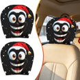 thumbnail image 2 of Headrest Covers With Faces Truck Suv Interior Decor Washable Reusable Protector Funny Car Seat Headrest Cover Cute Cartoon Eyes Protector Car Head Rest Covers With Faces Christmas Headrest For Cars, 2 of 6
