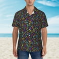 thumbnail image 2 of Rateoe Musical Notes Pattern Men’s Hawaiian Shirt – Short Sleeve Button-Down Tropical Beach Shirt, Lightweight & Breathable Casual Aloha Shirt with Pocket,XX-Large, 2 of 7