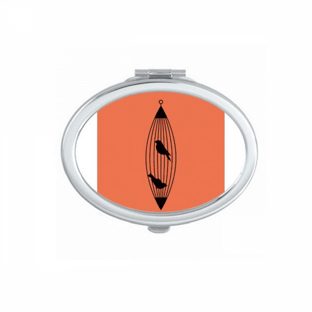 Shrinking Cage Outline Flying Mirror Portable Fold Hand Makeup Double Side Glasses