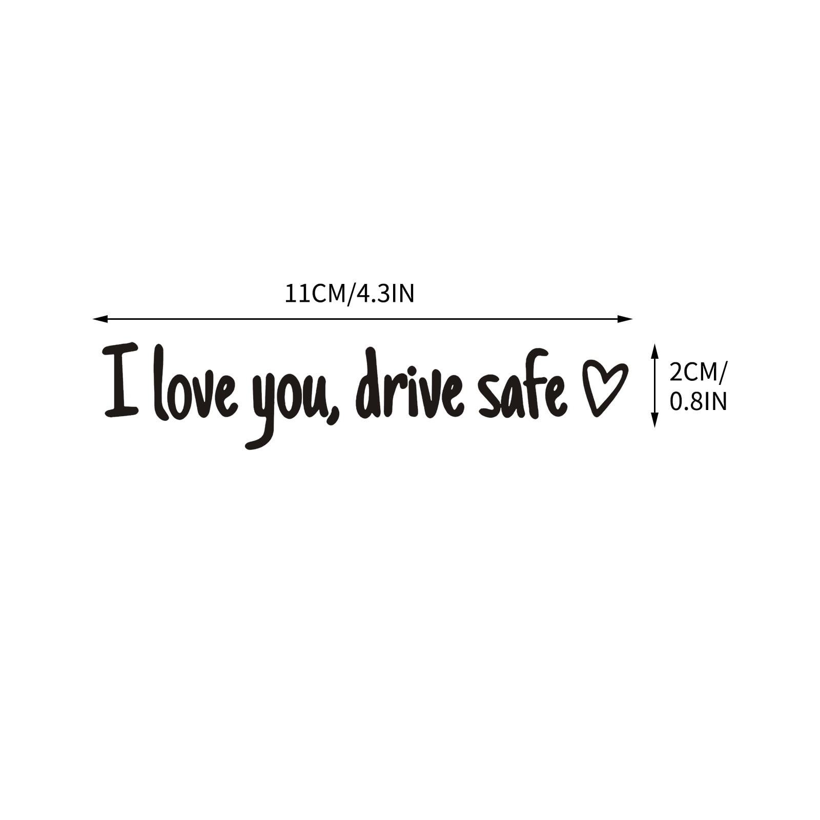 I Love You Drive Safe Mirror Sticker, 11x2cm Mirror Stickers, Drive Safe I Love You Sticker with Heart for Rearview Mirror & Window, Vinyl Decal, Car Accessories and Driver Gift