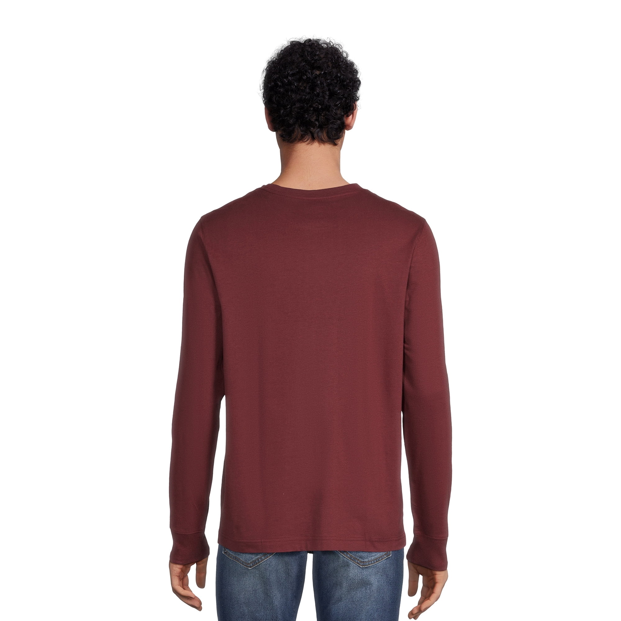 George Men's and Big Men’s Long Sleeve Crewneck T-Shirts, 3-Pack, Sizes XS-3XLT
