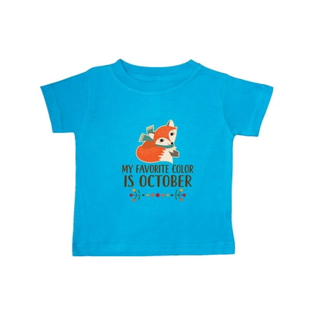 

Inktastic Autumn Fox Favorite Color is October Gift Baby Girl T-Shirt
