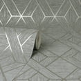 thumbnail image 2 of Malcolm Grey Geo Wallpaper, 20.5-in by 33-ft, 56.38 sq. ft., 2 of 5