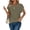A-Olive Green, variant on Summer Tops For Women Trendy Rolled Short Sleeve Shirts Waffle Knit Crew Neck Tops Curved Hem Fashion Clothing