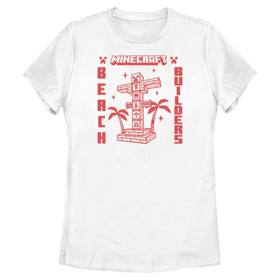 Womens Minecraft Beach Builders Monocolor T Shirt