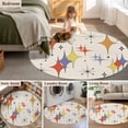 thumbnail image 5 of Round Rug 7Ft Washable Non-Slip, Purple Yellow Diamond Circle Area Rugs for Living Room Bedroom, Modern Geometric Middle Century Beige Indoor Floor Mats Carpet Runner for Home Decor Aesthetic, 5 of 8