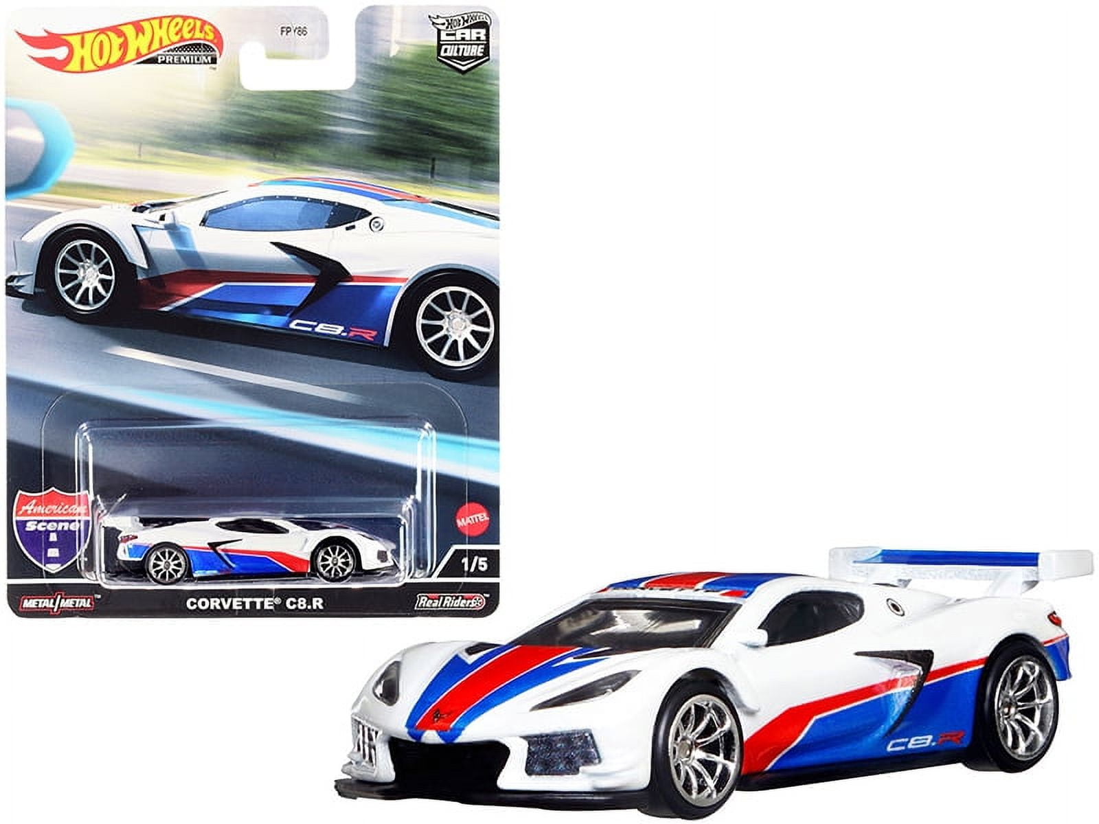 Chevrolet Corvette C8.R Pearl White with Red and Blue