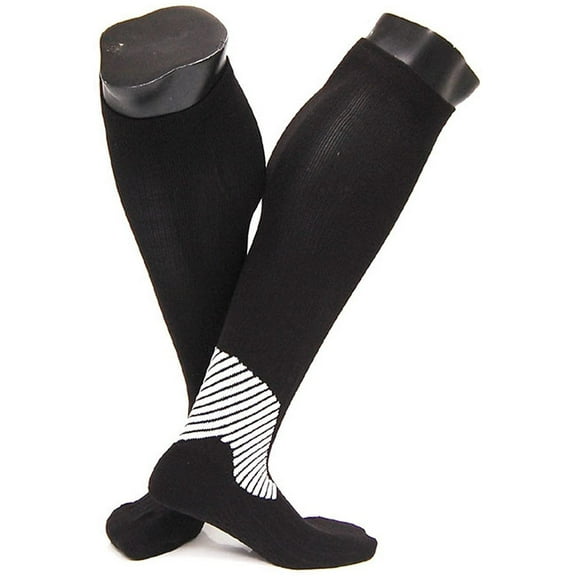 Lian LifeStyle Women's 1 Pair Knee High Compression Sports Socks Size M XL0023-11Black