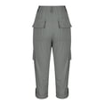 thumbnail image 5 of Capri Pants for Women,Womens Capris with Pockets Stretch Lightweight Casual Cargo Pants Rolled Summer Cropped Trousers Outdoor Clothes, 5 of 8