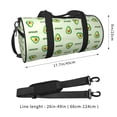 thumbnail image 4 of Xecao Green Avocado print Round Travel Duffel Bag is a foldable gym bag with an inner pocket, perfect for travel sports, 4 of 8