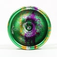 thumbnail image 2 of yoyofriends KOI Yo-Yo - 7068 Mono-Metal YoYo (Green with Yellow/Purple Splash), 2 of 4
