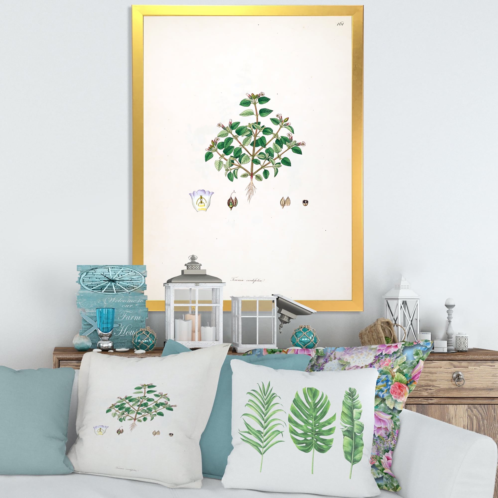 Designart 'Ancient Plant Life XIII' Farmhouse Framed Art Print