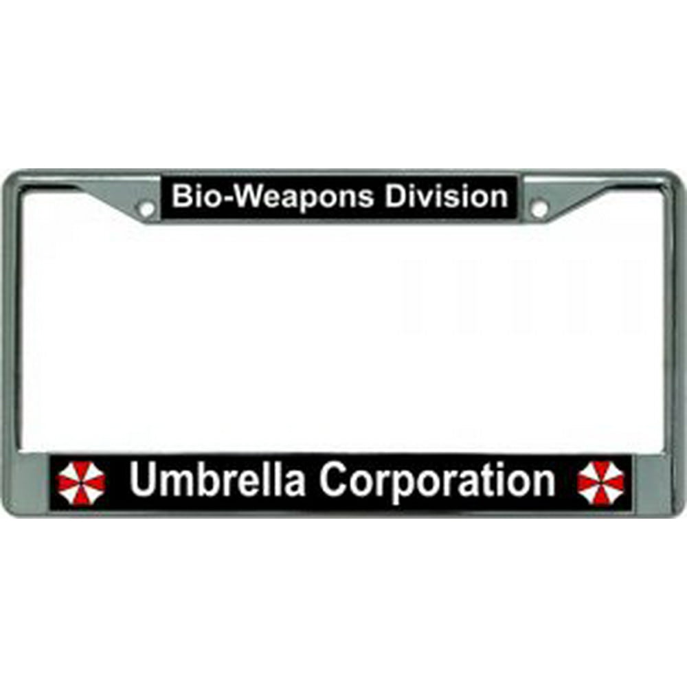 Umbrella Corporation Bio Weapons Chrome License Plate Frame