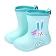 thumbnail image 1 of NOKIO Easy-On 𝗪aterproof Rain Boots for Kids Adjustable Strap Fastening System Reinforced Toe Guard Non-Marking Outsole Cartoon Animal Patterns Boys Girls, 1 of 4