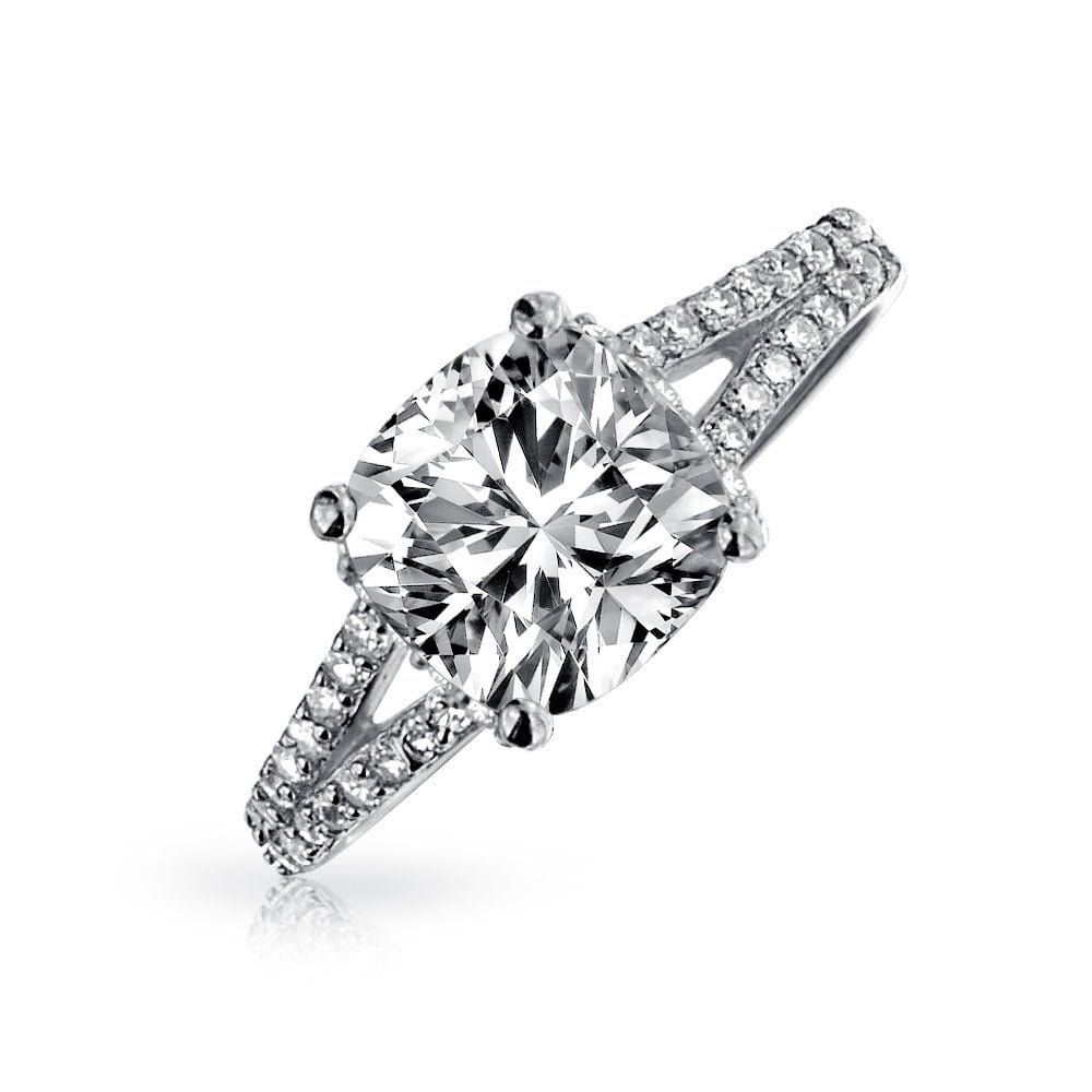 3ct Square Cushion Cut Aaa Cz Engagement Ring For Women Cubic