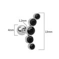thumbnail image 1 of Pendientes de acero inoxidable con forma de hueso de oreja y diamantes checos de Europa y Estados Unidos, adornos con perforaciones, hebilla de múltiples diamantes, 1 of 4
