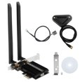thumbnail image 1 of Adaptador de banda dual de escritorio para tarjeta de red con cable de extensión de antena de 8 dB AX3000 PCI‑E, 1 of 10
