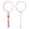 thumbnail image 1 of Uxcell 2 Pack Beadable Mirrors with Handle, 5.7 Inch Long Bead Mirror Bars Removable, Portable Round Hand Mirrors for DIY Jewelry Making and Beaded Crafts (Light Blue, Light Pink), 1 of 7
