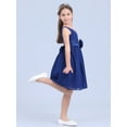 thumbnail image 6 of iiniim Kids V Neck Chiffon Flower Girl Dress for Wedding Bridesmaid Pageant Birthday Party Navy Blue 2, 6 of 7