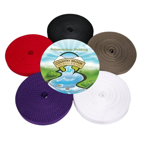 Country Brook Design® 1/2 inch 10 Yards of 5 Colors Polypro Webbing