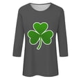 thumbnail image 4 of Cavosen Saint Patrick Day Womens Tops 3/4 Sleeve T Shirt Festival Shamrock Green Print Shirts Pullover Crewneck Holiday Tshirts Blessed Vacation Novelty Tops Casual Blouse 2XL, 4 of 4