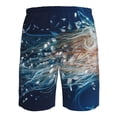 thumbnail image 6 of Wukai White Jellyfish Dansing in the Ocean Print Beach Trunks with Compression Liner Swimsuit Quick Dry Beach Sports Shorts with Pocket-Small, 6 of 8
