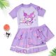 thumbnail image 2 of Kuromi Girl's Swimsuit Sanrios Anime Kawaii Professional Training Split Type Quick-Drying Skirt Sunscreen Swimwear Beach Clothes, 2 of 5