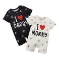 thumbnail image 5 of MERIGLARE 2-piece Cute Twin Romper "I Love Mummy Daddy Crawl Jumpsuit", Summer Baby Clothing, Bodysuit for Home, Party, Everyday Life, Holiday 9 to 12Month, 5 of 8