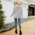 thumbnail image 3 of Vedolay Fall Sweaters Oversized Sweaters for Women Crewneck Long Sleeve Knit Warm Pullover Sweater,Gray XL, 3 of 4