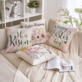 thumbnail image 6 of Easter Pillow Covers 18x18 Set of 4 Easter Blessing Eggs Flower Easter Pillows Decorative Throw Pillows for Spring Sofa Living Room Bed, 6 of 6