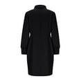thumbnail image 5 of Busydd Dresses for Women Casual Solid Color Fall Dresses Fashion Lapel Tunic Long Sleeve Dress for Women 2XL, 5 of 5