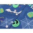thumbnail image 3 of Beezizac Boys 2-Piece Pajamas - Blue Bats Ghosts Pumpkins Print Long Sleeve Notch Collar Button Soft PJs Size 10, 3 of 7