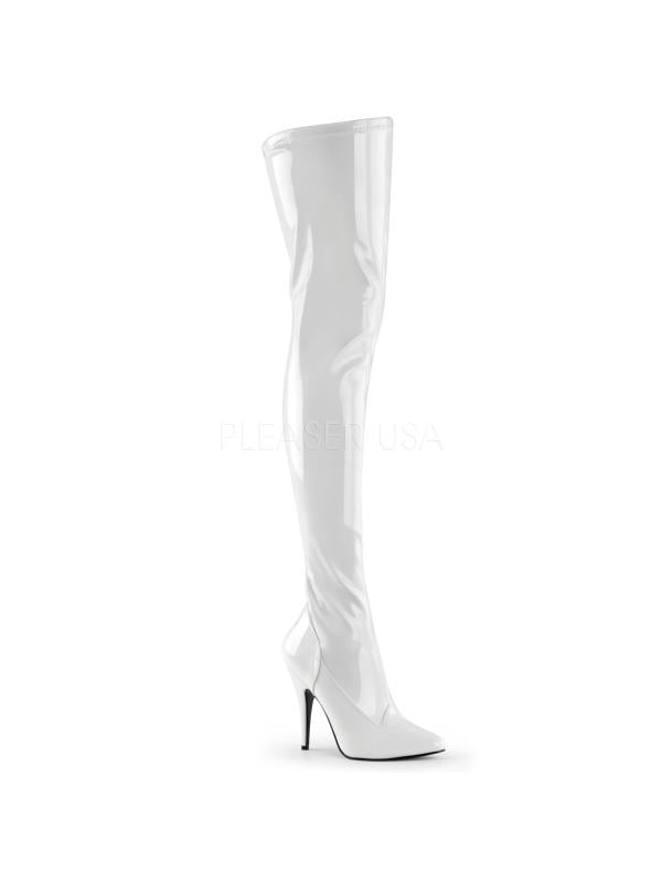 SED3000/W Pleaser Single Soles Thigh High Boots WHITE Size: 10 SED3000/W Pleaser Single Soles Thigh High Boots WHITE Size: 10