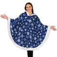thumbnail image 5 of PAVILIA Hooded Blanket Poncho, Fleece Wearable Shawl Wrap, Snowflake Blue, 5 of 10