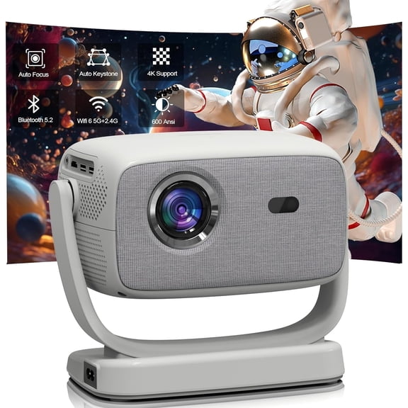 Smart WiFi Bluetooth Projector with Stand,Native 1080P (4K Supported) Portable Projector,Home Theater Video Projector for Indoor & Outdoor Use,Compatible with Phone/AV/HDMI.