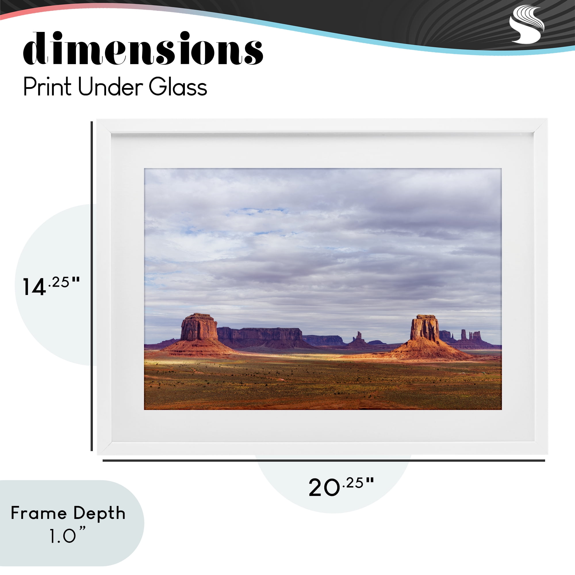 Stupell Industries Monumental Desert Buttes & Mesas White Framed Print Under Glass, design by Shelley Carlisle