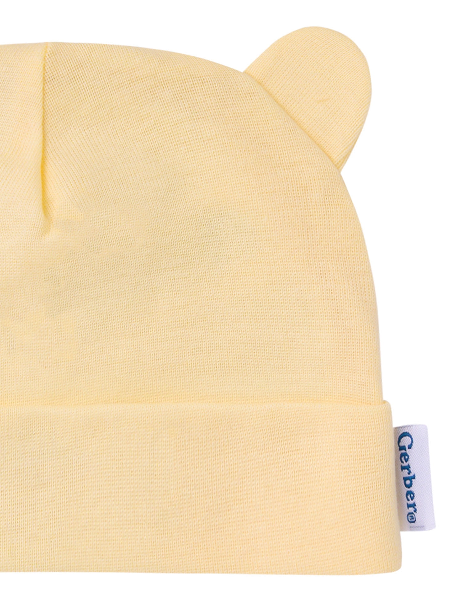 Gerber Baby Boy or Girl Neutral Cotton Caps, 2-Pack, Sizes Newborn - 0/6 Months