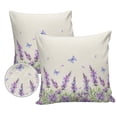 thumbnail image 2 of Outdoor Throw Pillow Cover Farm Watercolor Lavender Butterflies Waterproof Cushion Covers 2 Pack Purple Floral Art on Linen Pillow Cases Home Decoration for Patio Garden Couch Sofa, 2 of 7