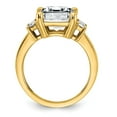 thumbnail image 2 of 14K Yellow Gold Ring Band Moissanite Octagon Emerald White Baguette, Size 5, 2 of 7