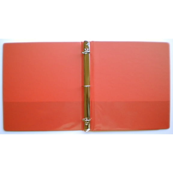 Orange 3-Ring 1.5" View Binder, 8.5" x 11", Vinyl, Inside Pockets, Mfd by Samsill - Pack of 2 Binders