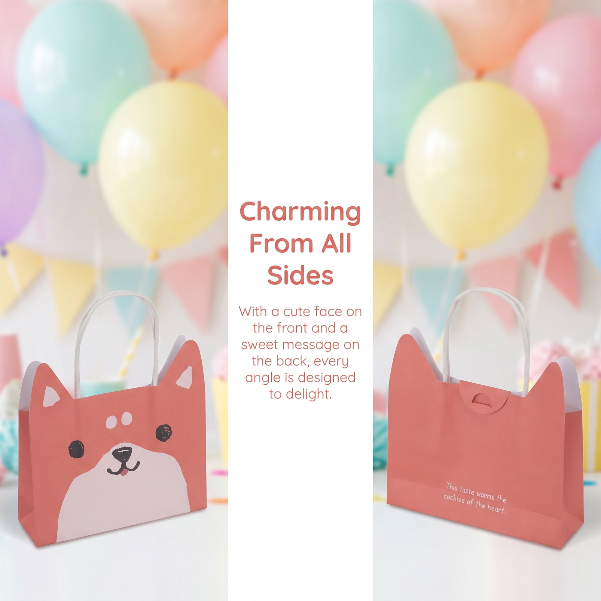 Unique Bargains Cartoon Gift Bags for Party and Special Occasions Red 6.9" x 2" x 4.9"