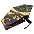 thumbnail image 5 of Retro Abstract Turtle Pattern All Weather Umbrella Triple Folding Parasol 6 Ribs UV Protection Portable, 5 of 8
