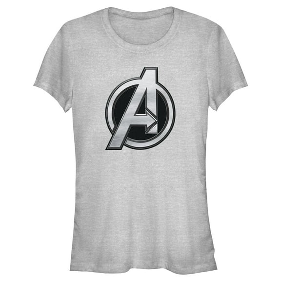 Junior's The Marvels Silver Avengers Logo Graphic Tee Athletic Heather 2X Large