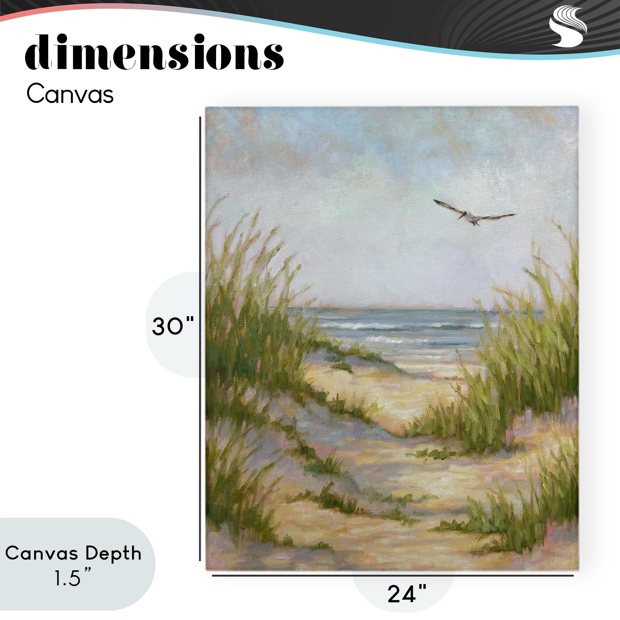 Stupell Industries Peaceful Beach Sand Dunes Canvas Wall Art, design by Linda Sperruzzi