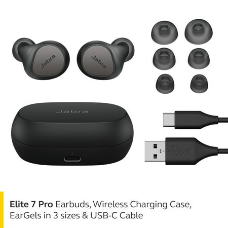 Jabra - Elite 7 Pro True Wireless Noise Canceling In-Ear Headphones - Titanium Black